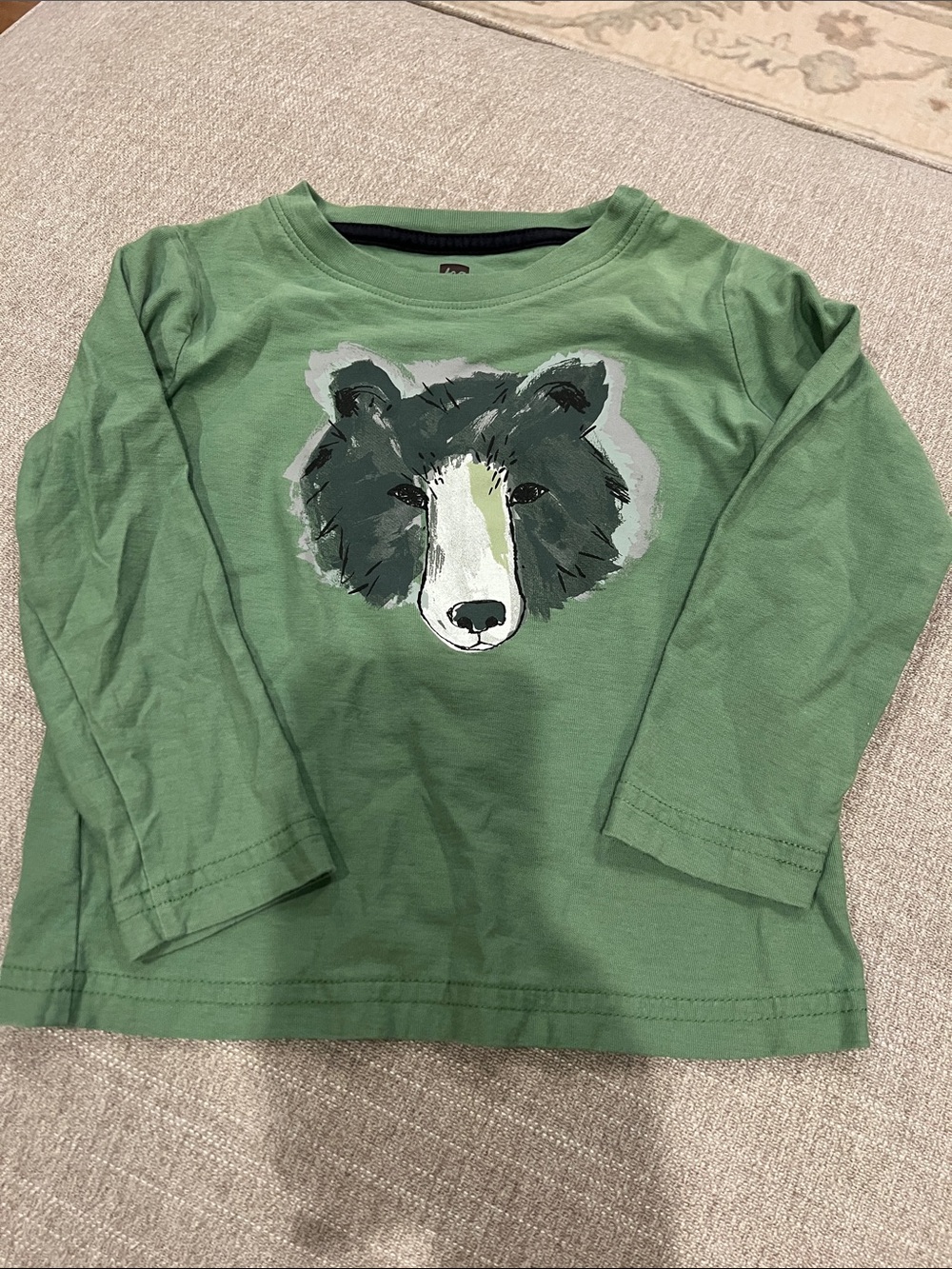 Tea Collection Kids Long-Sleeve Green Bear Graphic Tee